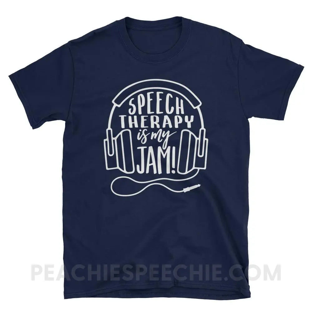 Speech Is My Jam Classic Tee - Navy / S T-Shirts & Tops peachiespeechie.com