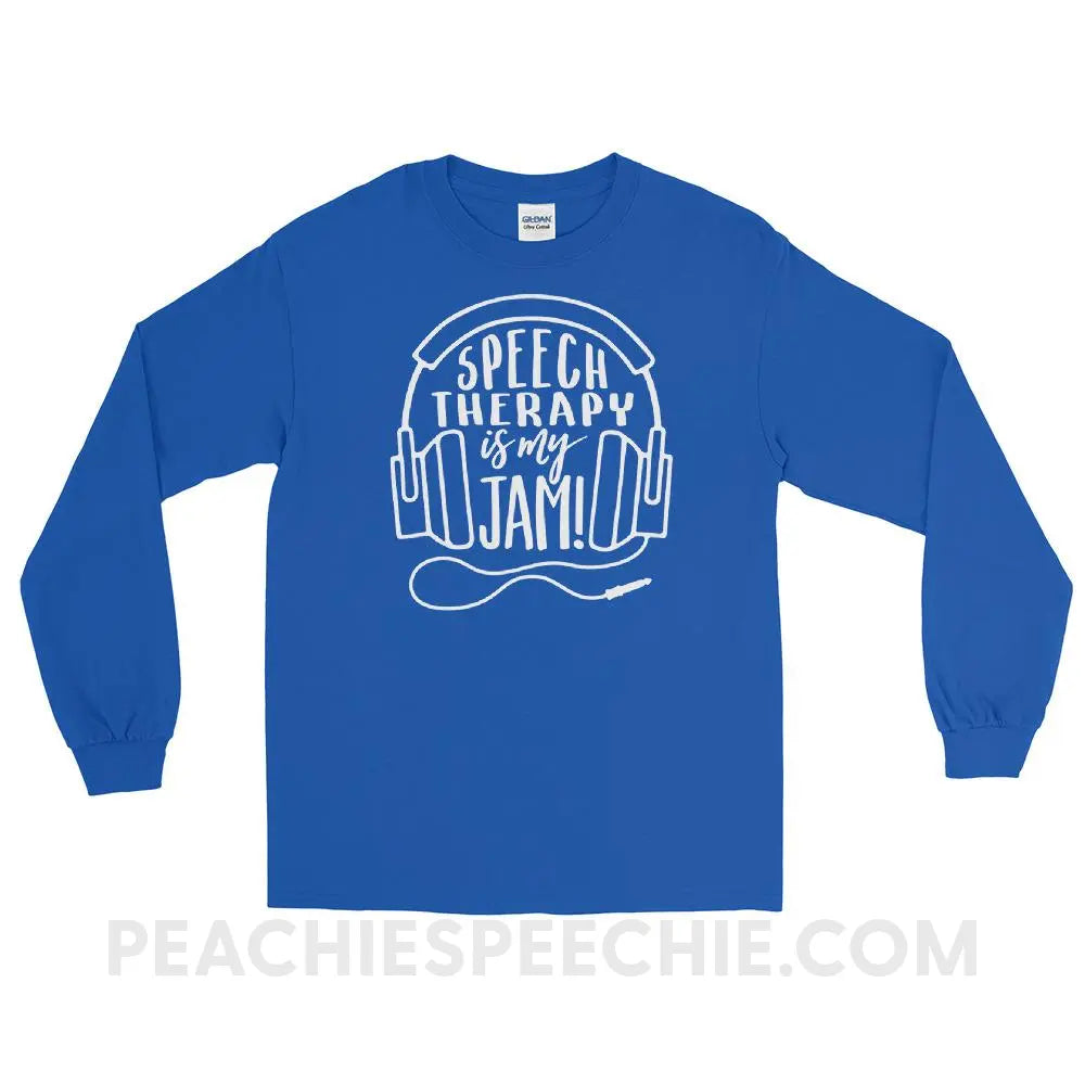 Speech Is My Jam Long Sleeve Tee - Royal / S - T-Shirts & Tops peachiespeechie.com