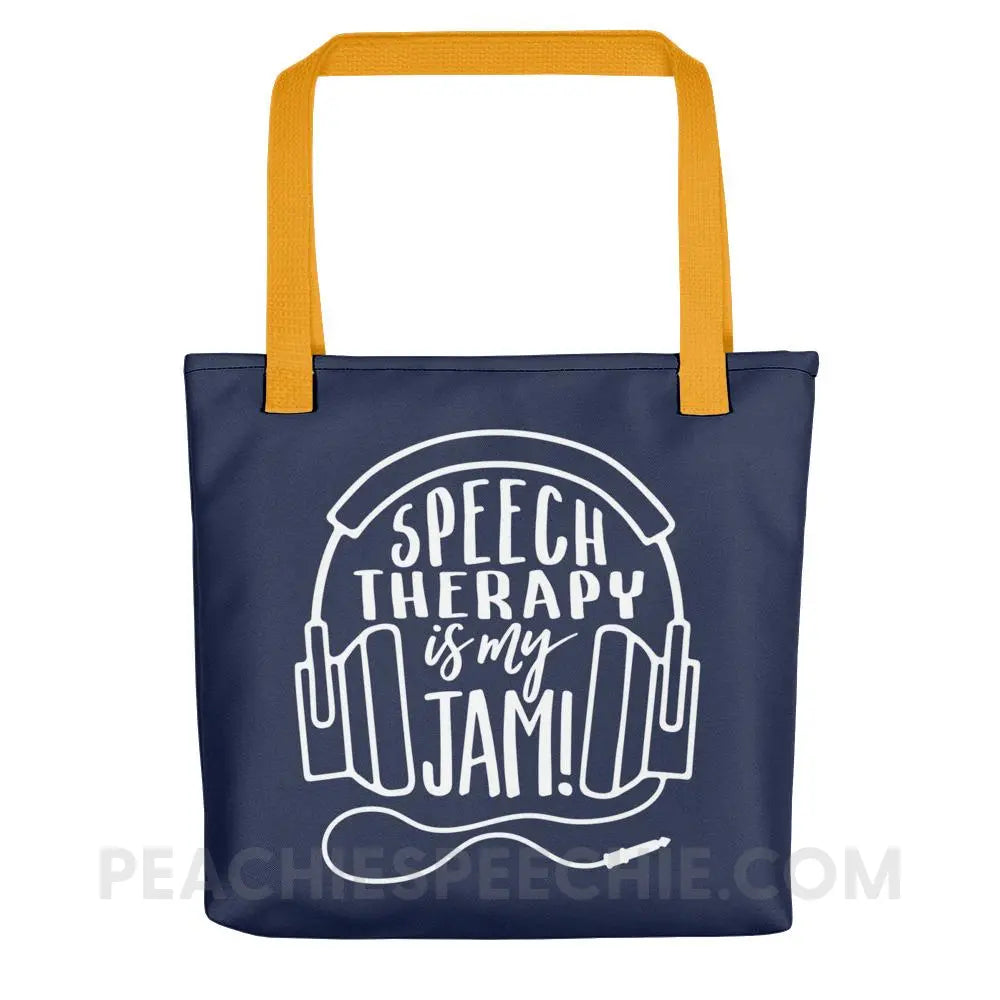 Speech Is My Jam Tote Bag - Black - Bags peachiespeechie.com