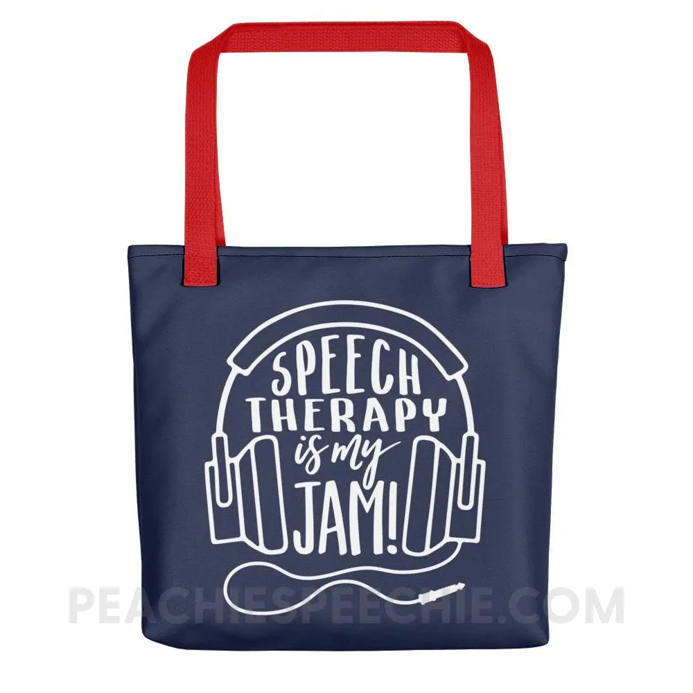 Speech Is My Jam Tote Bag - Red - Bags peachiespeechie.com