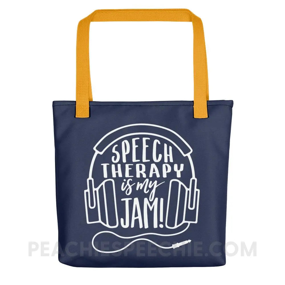 Speech Is My Jam Tote Bag - Yellow - Bags peachiespeechie.com