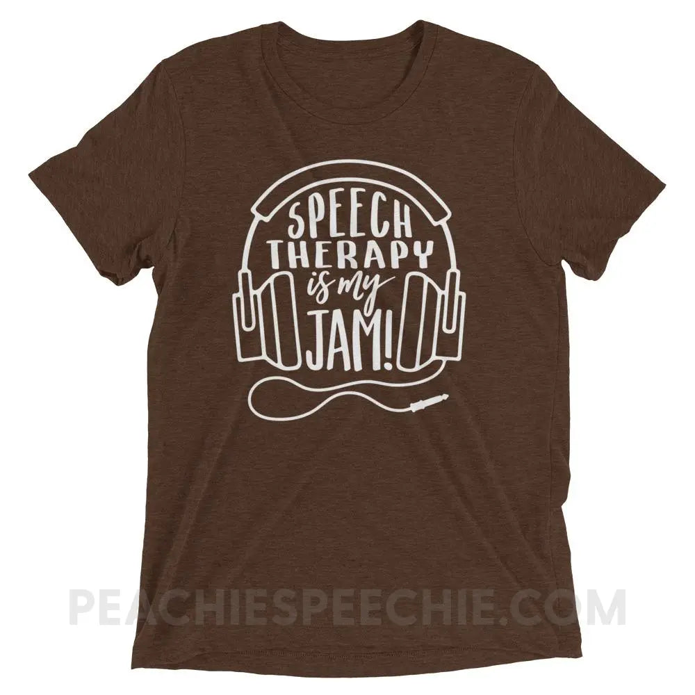 Speech Is My Jam Tri-Blend Tee - Brown Triblend / XS T-Shirts & Tops peachiespeechie.com