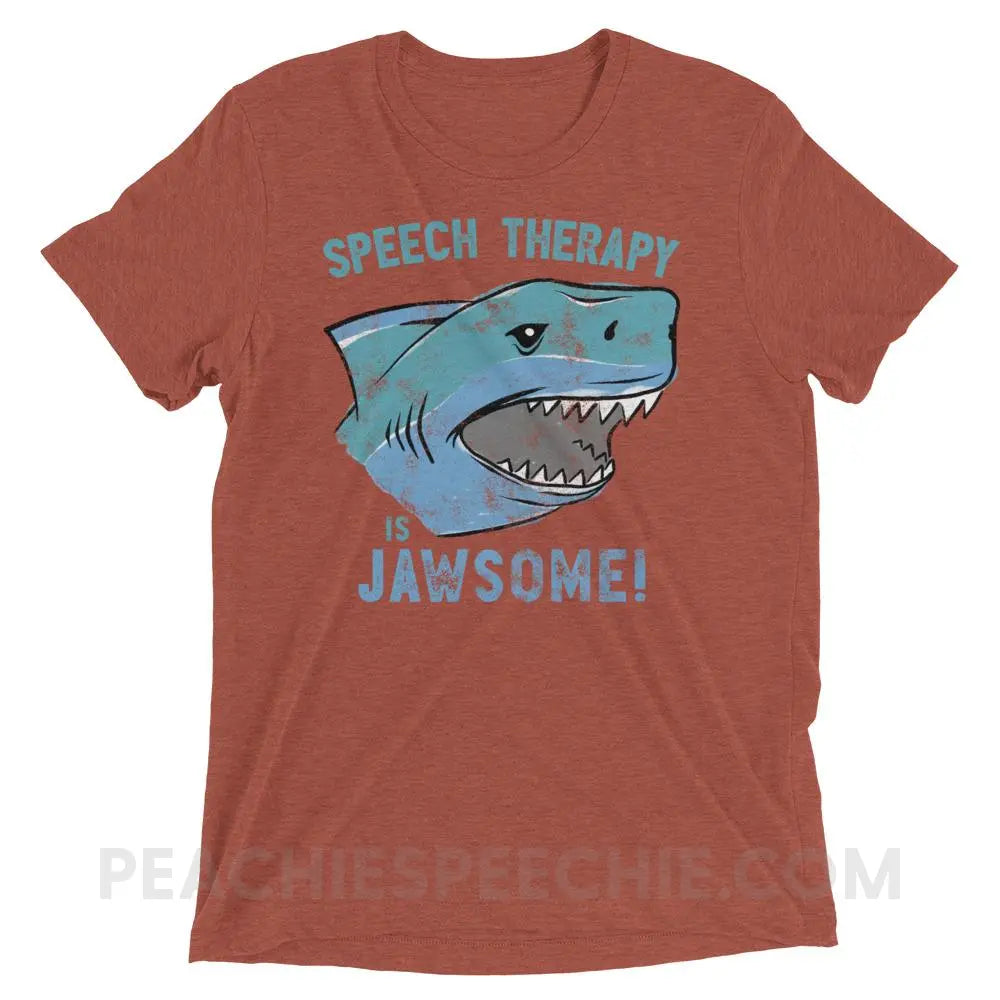 Speech Is Jawsome Tri-Blend Tee - Clay Triblend / XS - T-Shirts & Tops peachiespeechie.com