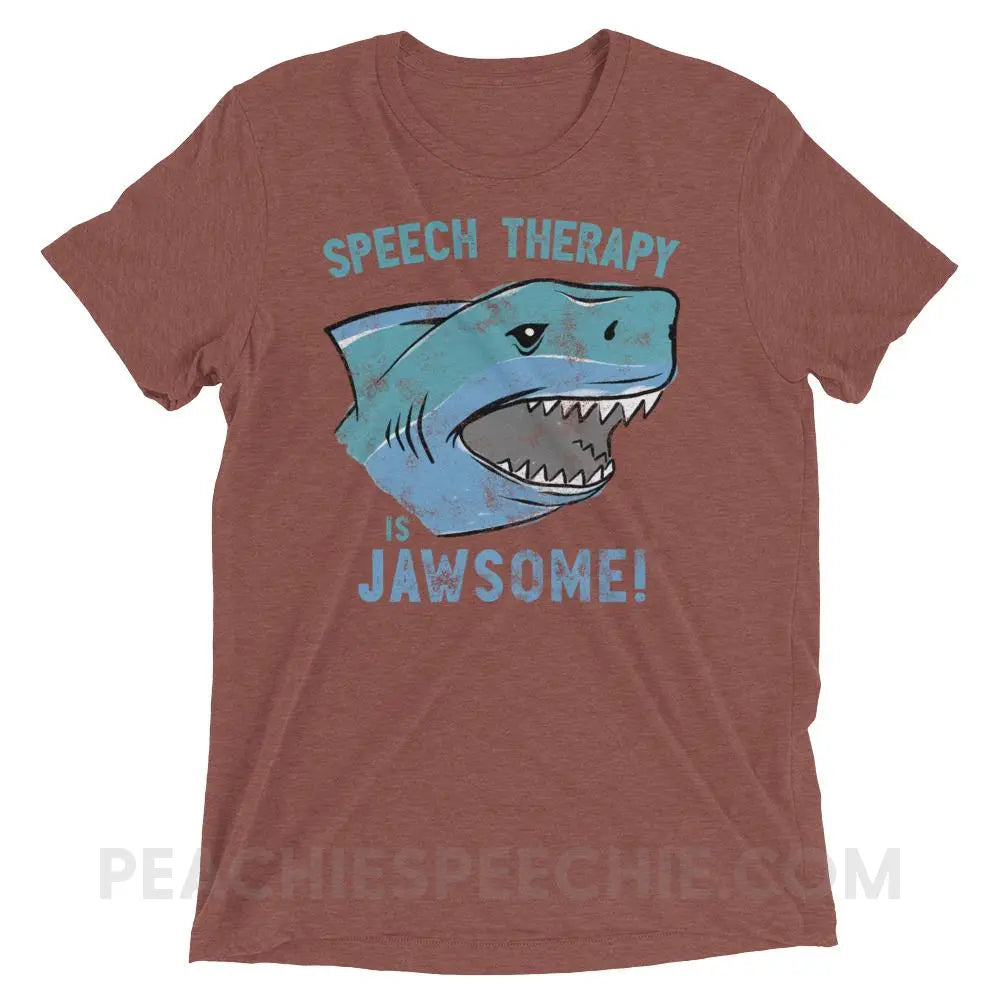 Speech Is Jawsome Tri-Blend Tee - Mauve Triblend / XS - T-Shirts & Tops peachiespeechie.com