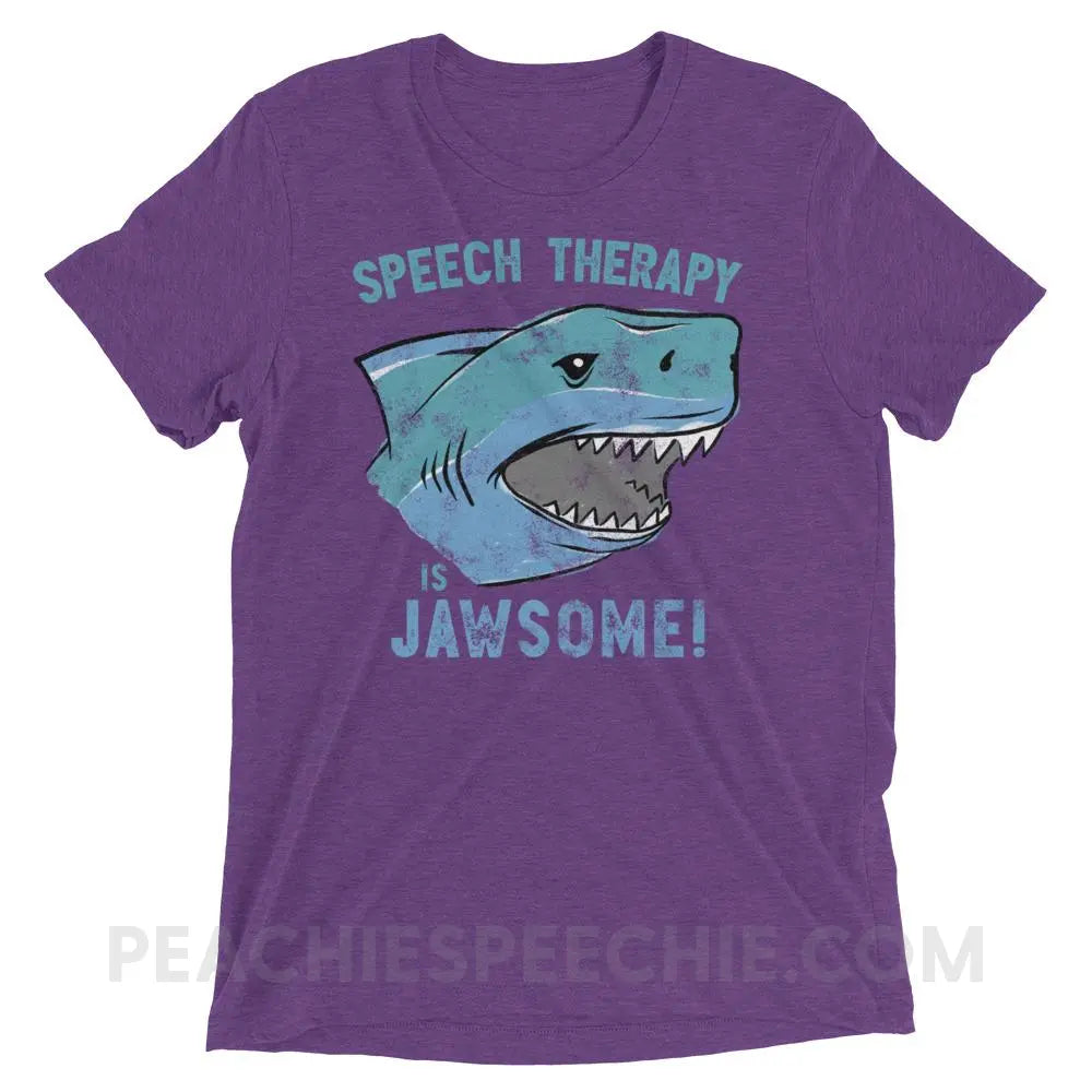 Speech Is Jawsome Tri-Blend Tee - Purple Triblend / XS - T-Shirts & Tops peachiespeechie.com