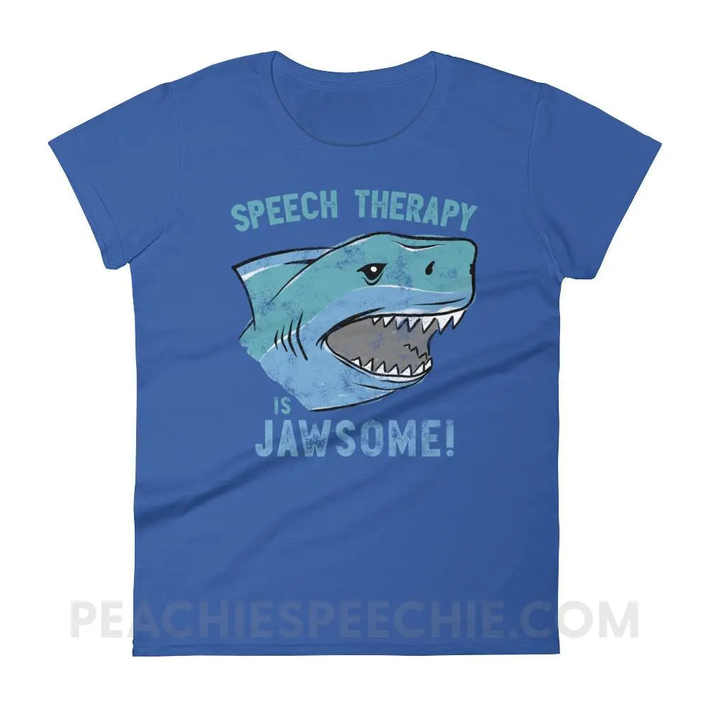 Speech Is Jawsome Women’s Trendy Tee - Royal Blue / S - T-Shirts & Tops peachiespeechie.com