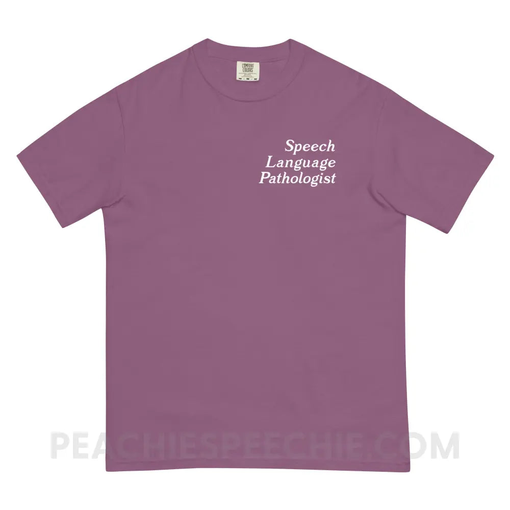 Speech Language Fluency Voice Flowers Comfort Colors Tee - Berry / S - peachiespeechie.com