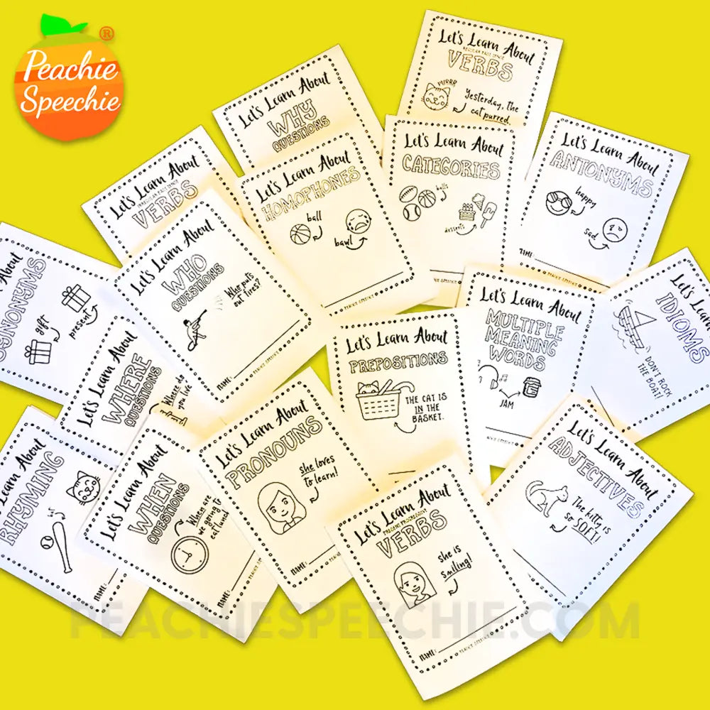 Speech and Language Fun Foldable Booklet BUNDLE - Materials peachiespeechie.com