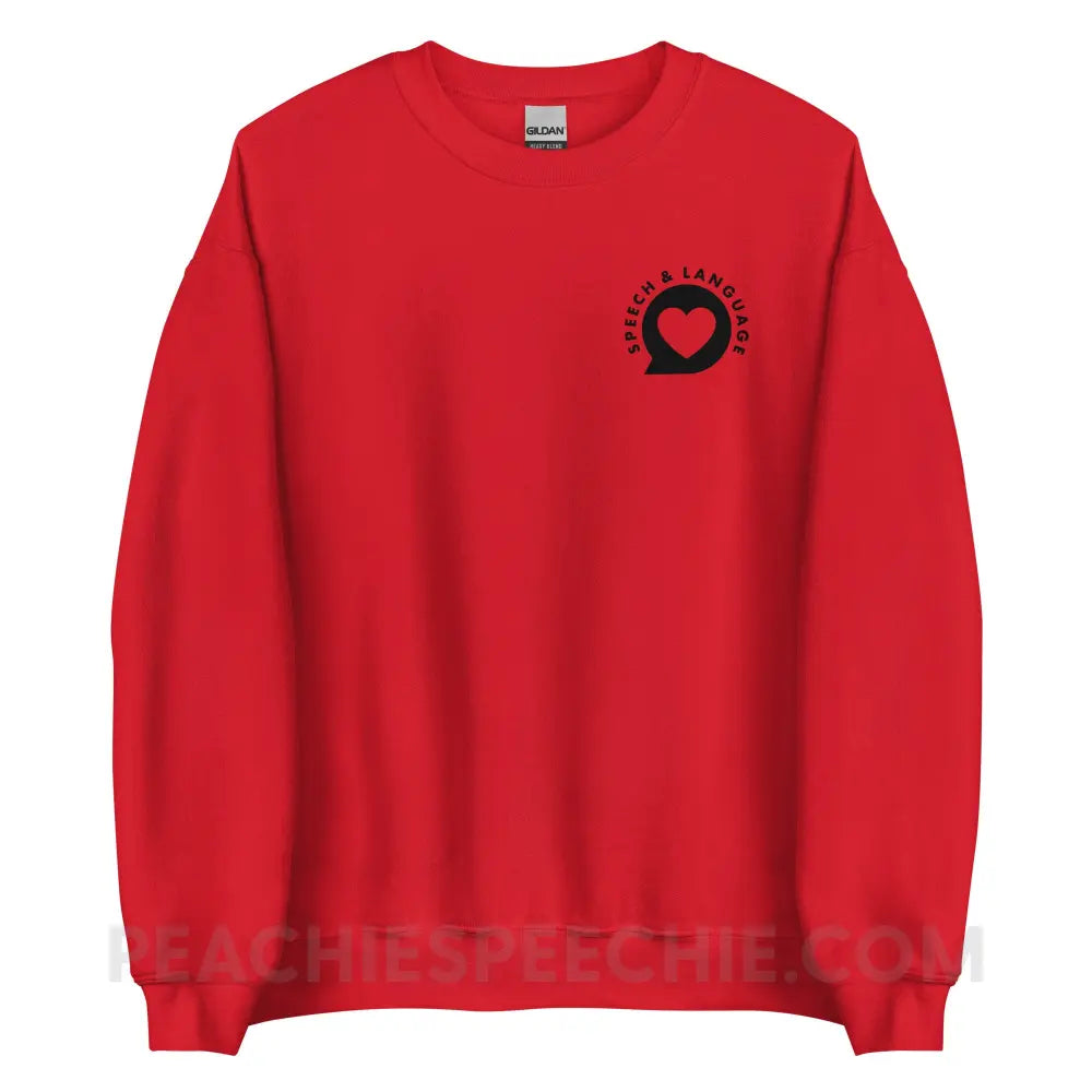 Speech & Language Heart Bubble Classic Sweatshirt - Red / S - peachiespeechie.com