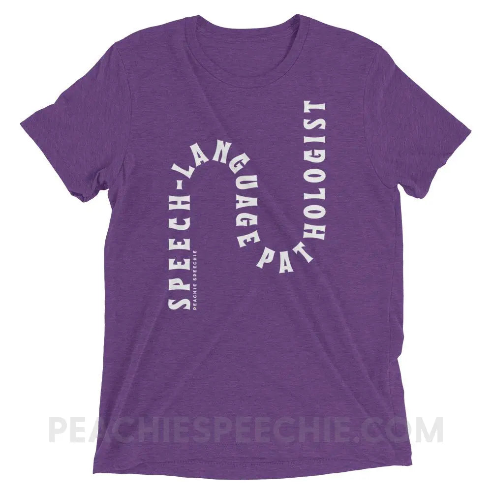 Speech-Language Pathologist Rollercoaster Tri-Blend Tee - Purple Triblend / XS - peachiespeechie.com