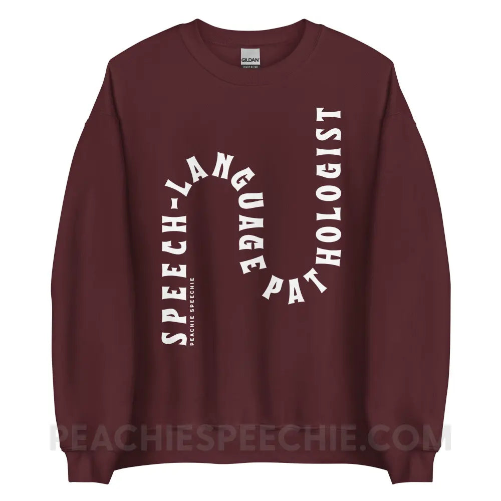 Speech-Language Pathologist Rollercoaster Classic Sweatshirt - Maroon / S - peachiespeechie.com