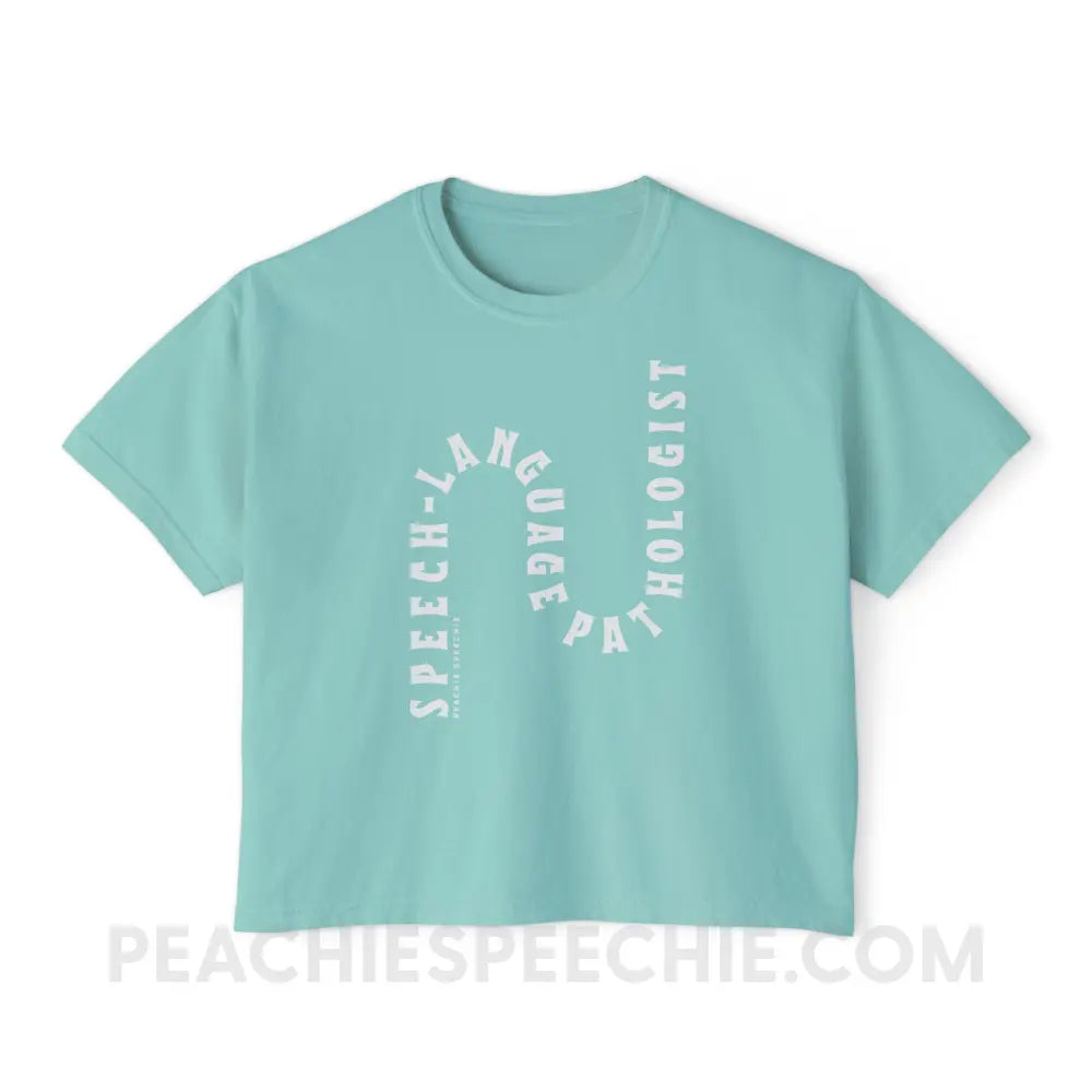 Speech-Language Pathologist Rollercoaster Comfort Colors Boxy Tee - Chalky Mint / S - T-Shirt peachiespeechie.com