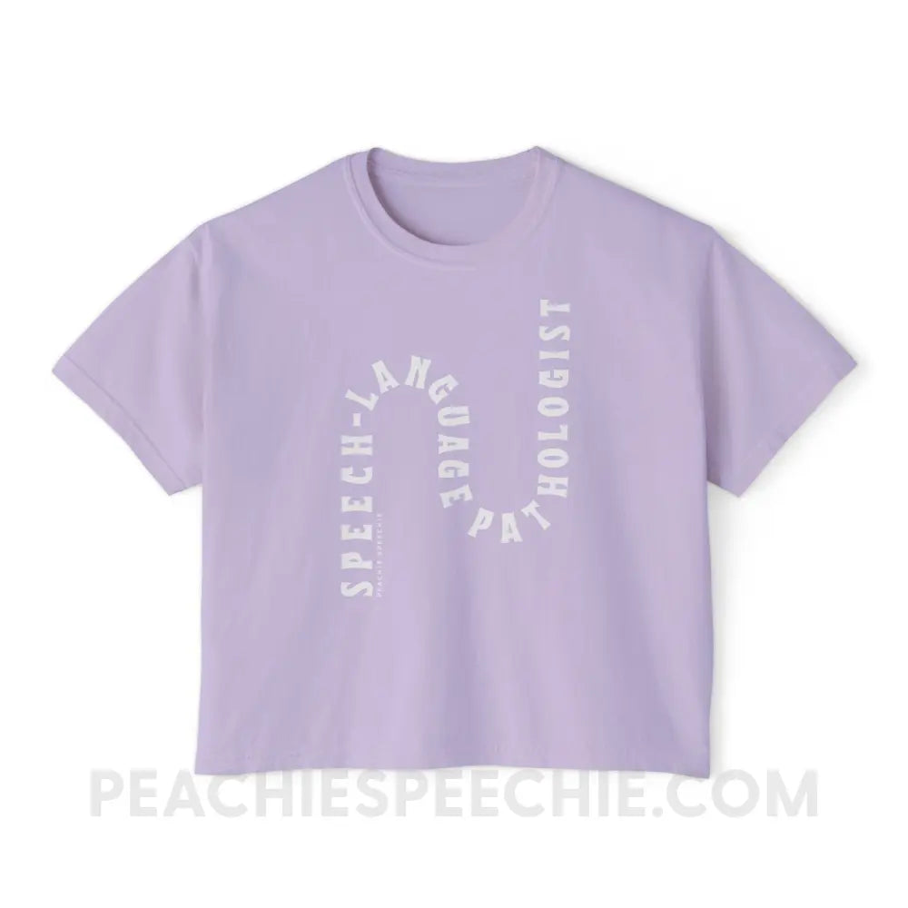 Speech-Language Pathologist Rollercoaster Comfort Colors Boxy Tee - Orchid / S - T-Shirt peachiespeechie.com