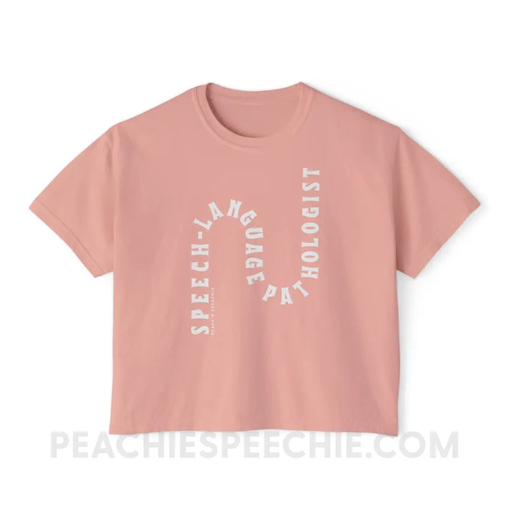 Speech-Language Pathologist Rollercoaster Comfort Colors Boxy Tee - Peachy / S - T-Shirt peachiespeechie.com