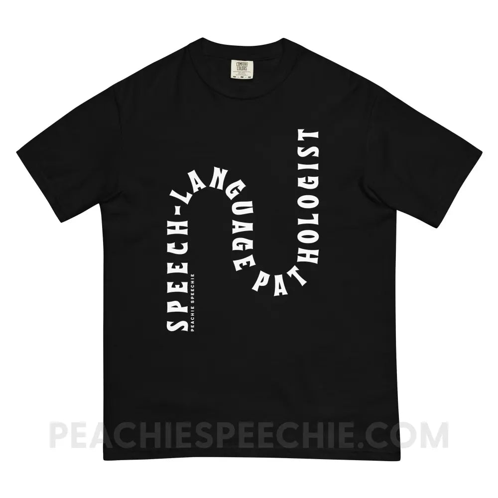 Speech-Language Pathologist Rollercoaster Comfort Colors Tee - Black / S - T-Shirt peachiespeechie.com