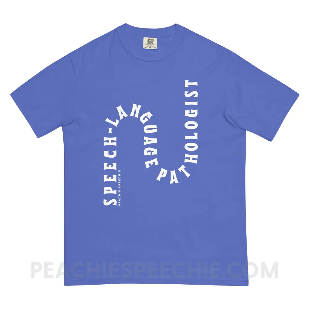 Speech-Language Pathologist Rollercoaster Comfort Colors Tee - Flo Blue / S - T-Shirt peachiespeechie.com