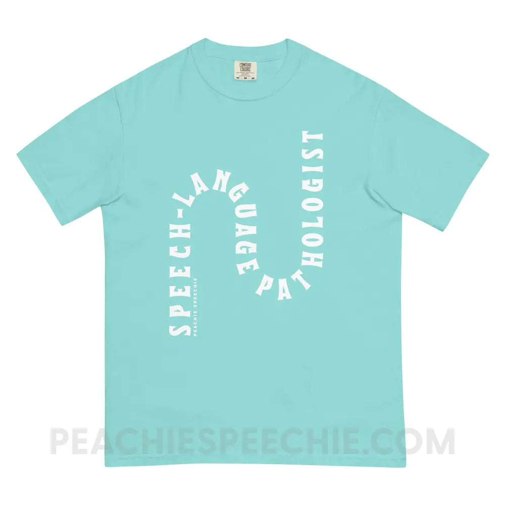 Speech-Language Pathologist Rollercoaster Comfort Colors Tee - Lagoon Blue / S - T-Shirt peachiespeechie.com