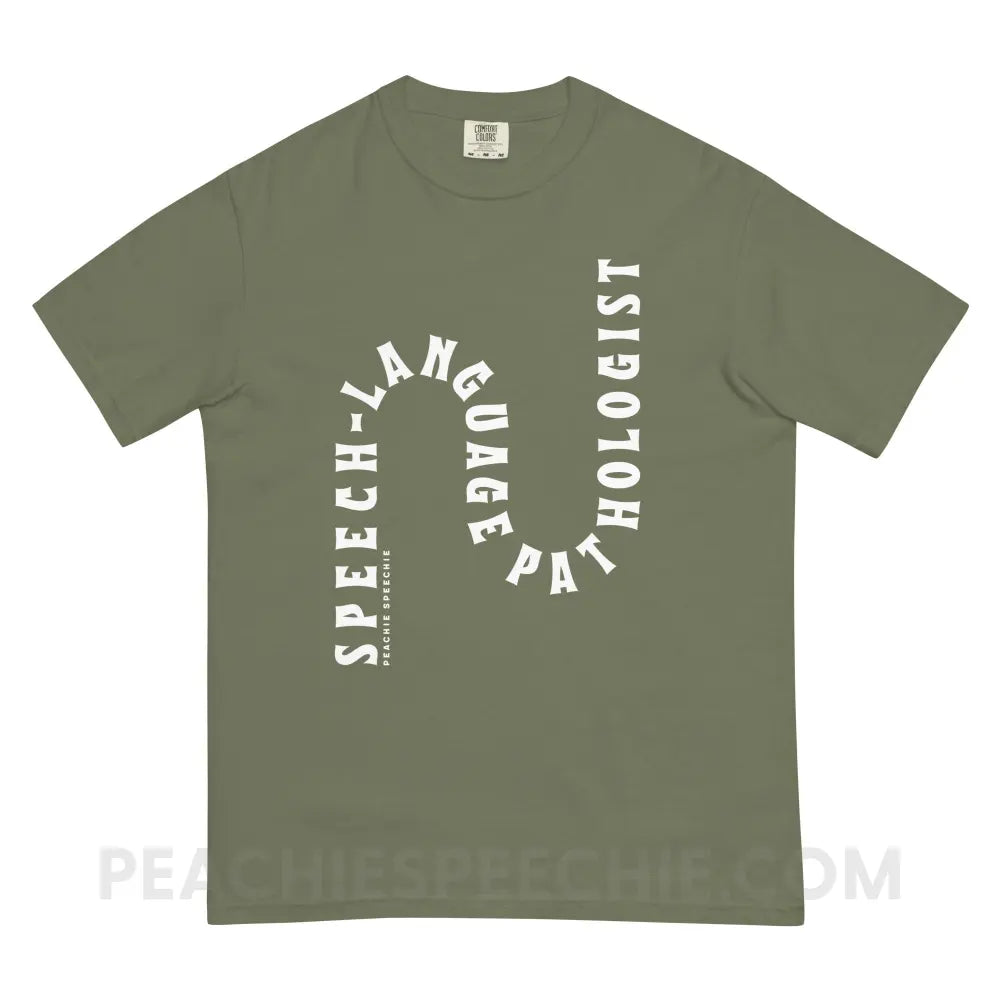 Speech-Language Pathologist Rollercoaster Comfort Colors Tee - Moss / S - T-Shirt peachiespeechie.com