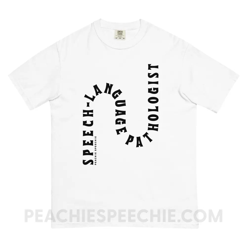 Speech-Language Pathologist Rollercoaster Comfort Colors Tee - White / S - T-Shirt peachiespeechie.com