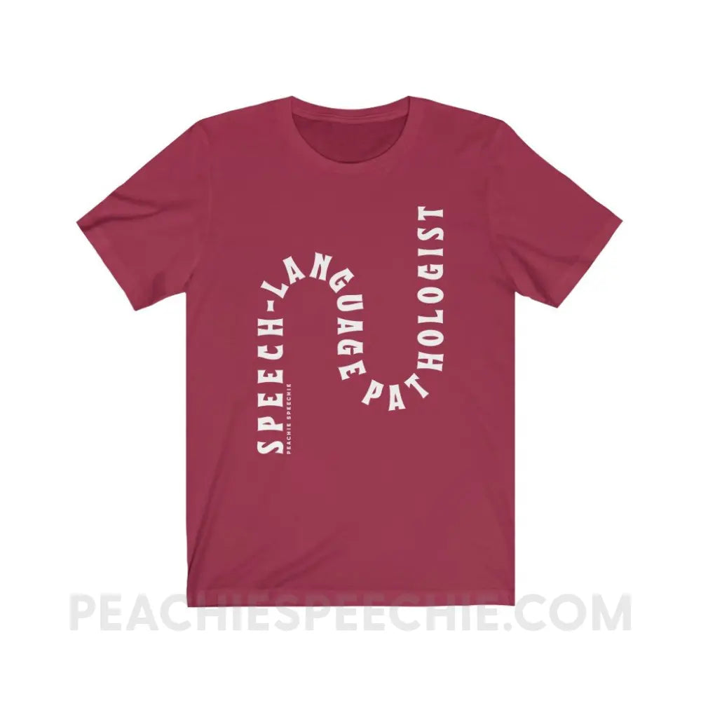 Speech-Language Pathologist Rollercoaster Premium Soft Tee - Cardinal / XS T-Shirt peachiespeechie.com