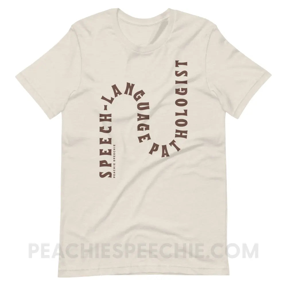 Speech-Language Pathologist Rollercoaster Premium Soft Tee - Heather Dust / M - T-Shirt peachiespeechie.com