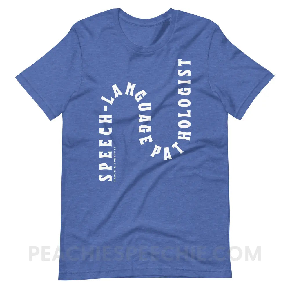 Speech-Language Pathologist Rollercoaster Premium Soft Tee - Heather True Royal / S - T-Shirt peachiespeechie.com