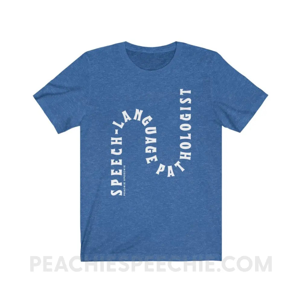 Speech-Language Pathologist Rollercoaster Premium Soft Tee - Heather True Royal / XS T-Shirt peachiespeechie.com