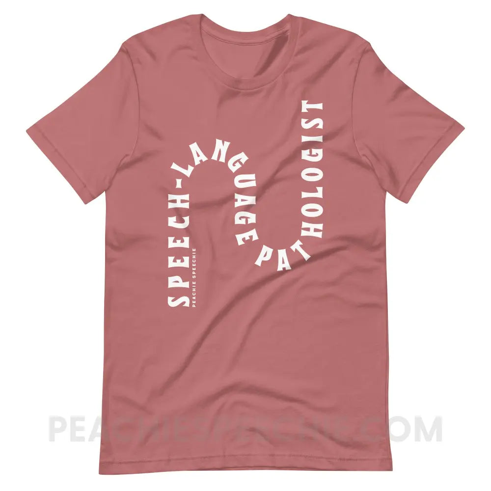 Speech-Language Pathologist Rollercoaster Premium Soft Tee - Mauve / S - T-Shirt peachiespeechie.com