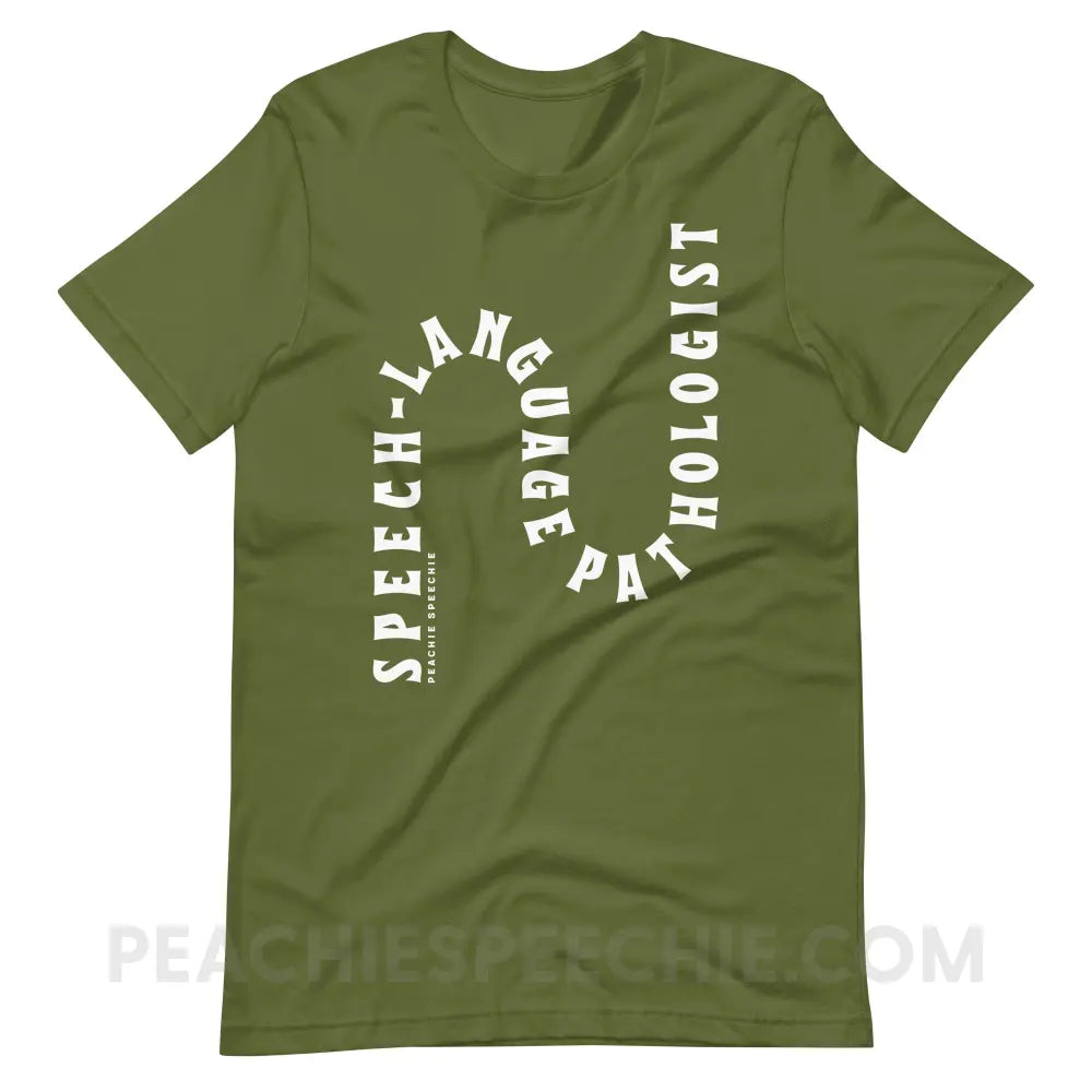 Speech-Language Pathologist Rollercoaster Premium Soft Tee - Olive / S - T-Shirt peachiespeechie.com