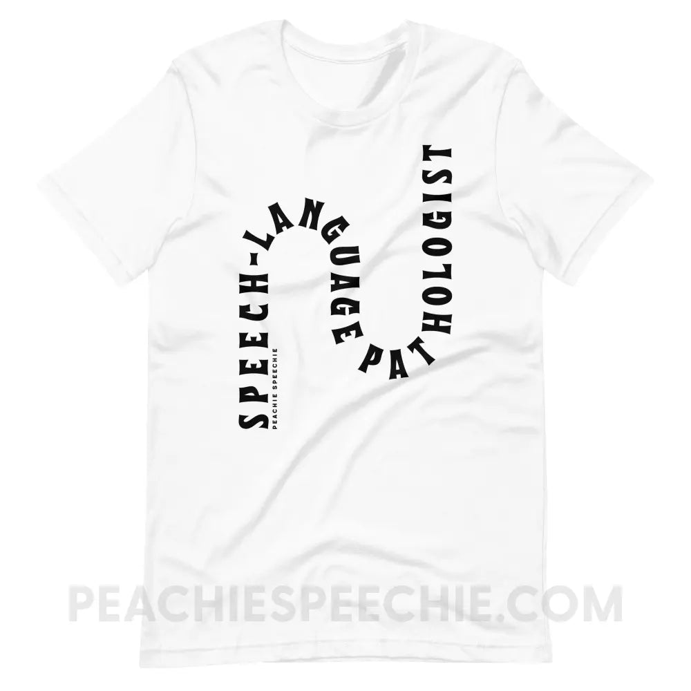 Speech-Language Pathologist Rollercoaster Premium Soft Tee - White / XS - T-Shirt peachiespeechie.com