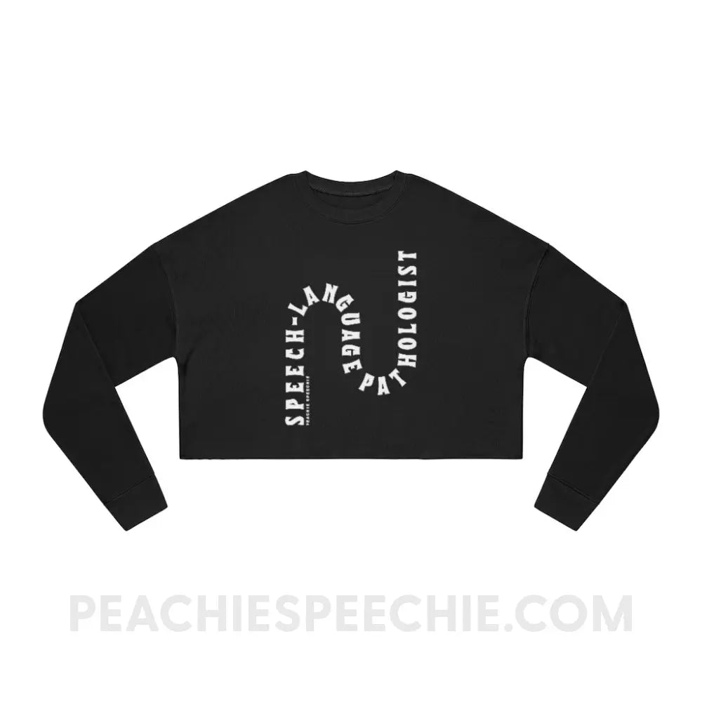 Speech-Language Pathologist Rollercoaster Soft Crop Sweatshirt - Black / S - peachiespeechie.com