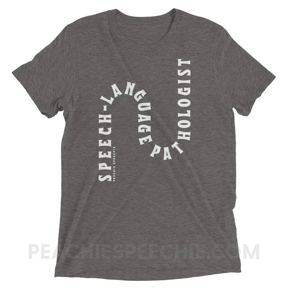 Speech-Language Pathologist Rollercoaster Tri-Blend Tee - Grey Triblend / XS - peachiespeechie.com