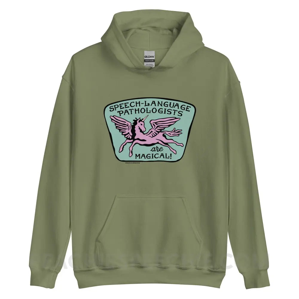 Speech-Language Pathologists Are Magical Classic Hoodie - Military Green / S - peachiespeechie.com