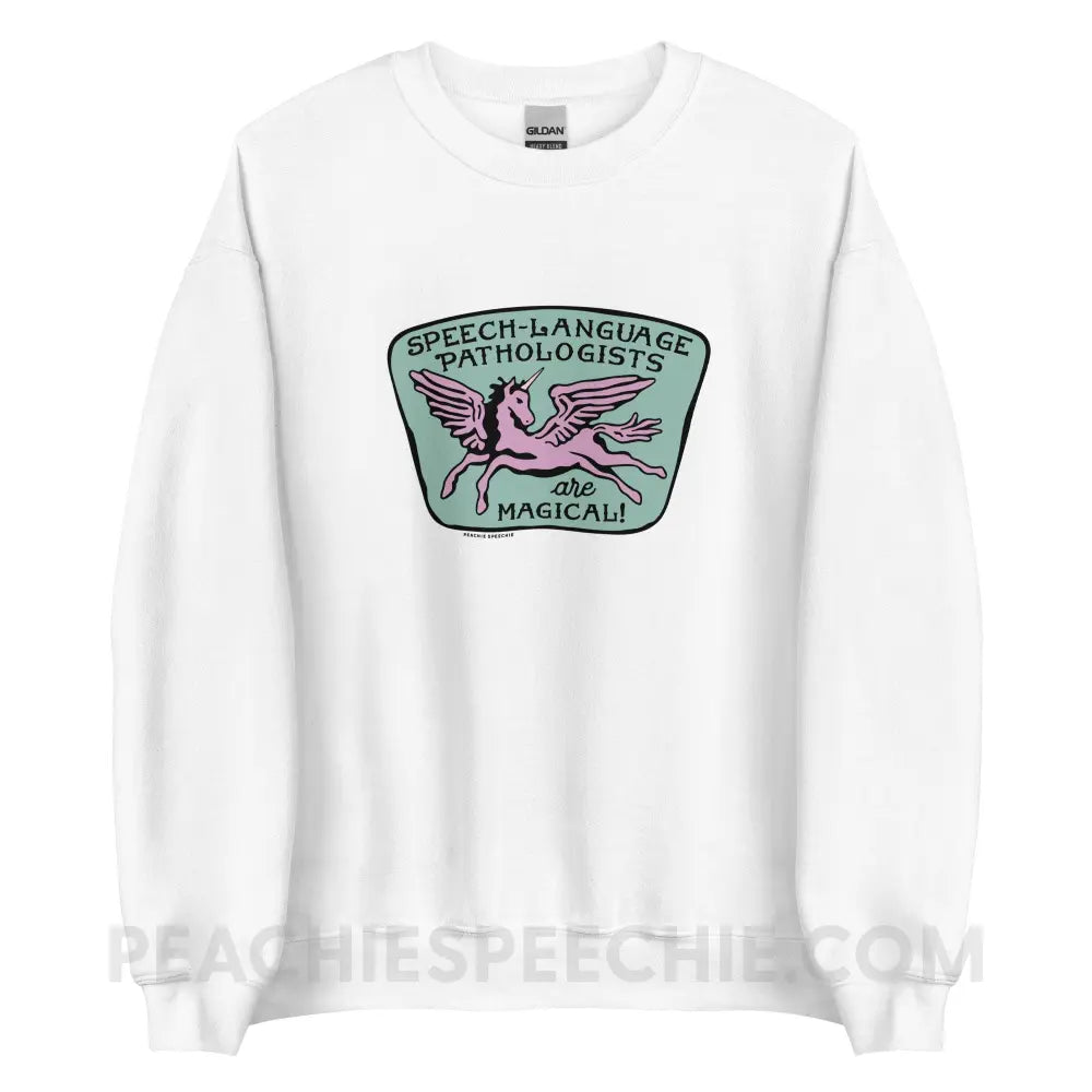 Speech-Language Pathologists Are Magical Classic Sweatshirt - White / S - peachiespeechie.com