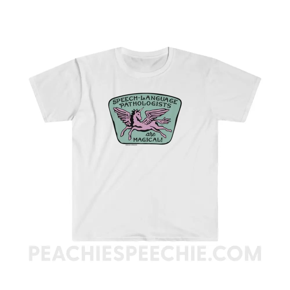 Speech-Language Pathologists Are Magical Classic Tee - White / S T-Shirt peachiespeechie.com