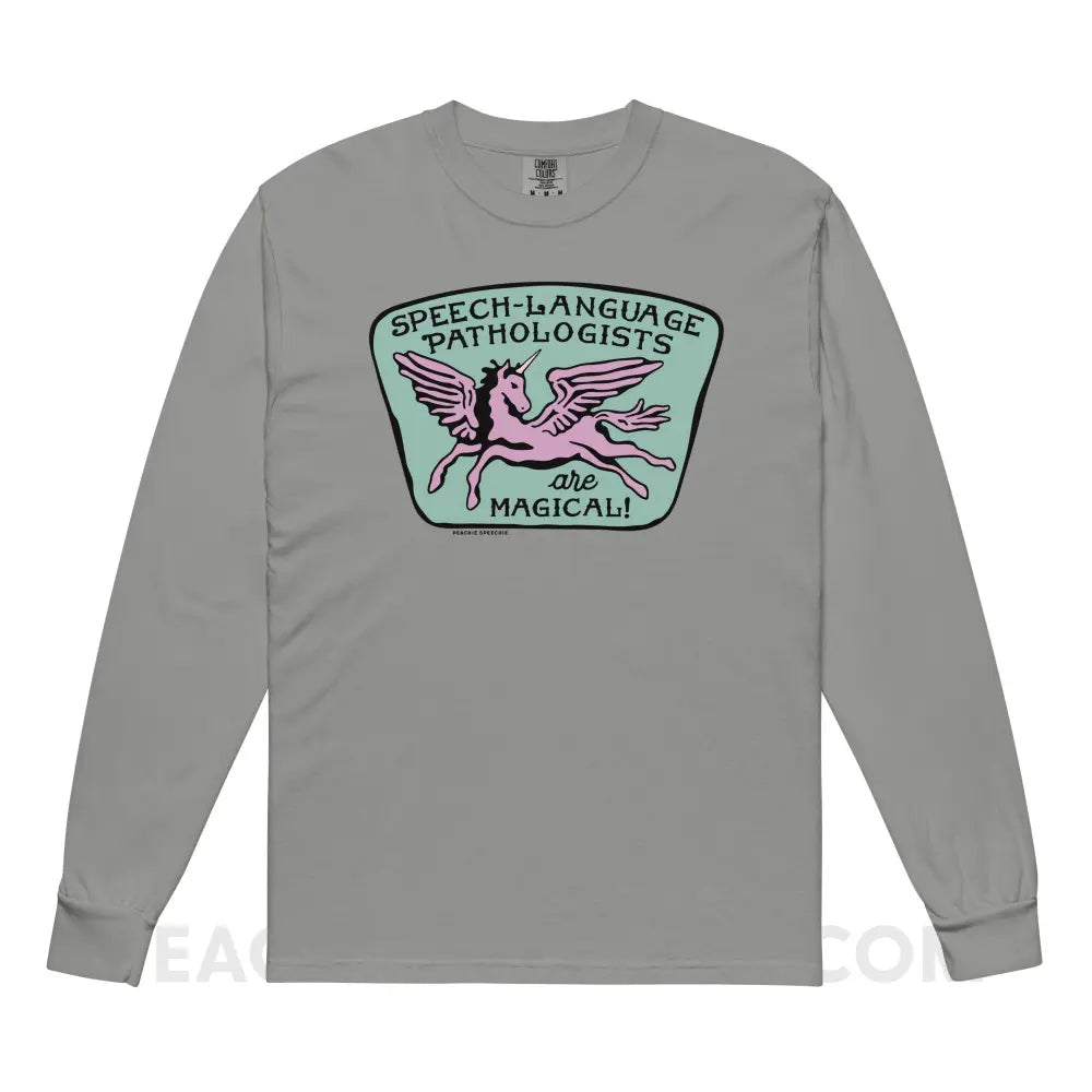 Speech-Language Pathologists Are Magical Comfort Colors Long Sleeve - Grey / S - Long-sleeve peachiespeechie.com