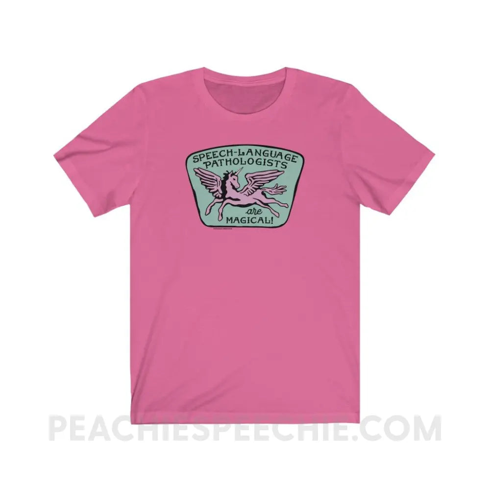Speech-Language Pathologists Are Magical Premium Soft Tee - Charity Pink / S - T-Shirt peachiespeechie.com