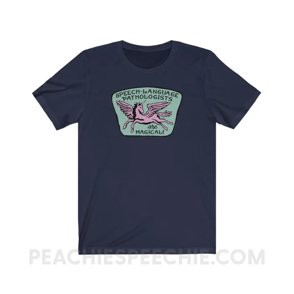 Speech-Language Pathologists Are Magical Premium Soft Tee - Navy / S - T-Shirt peachiespeechie.com