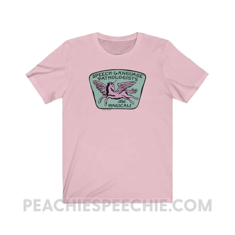 Speech-Language Pathologists Are Magical Premium Soft Tee - Pink / S - T-Shirt peachiespeechie.com