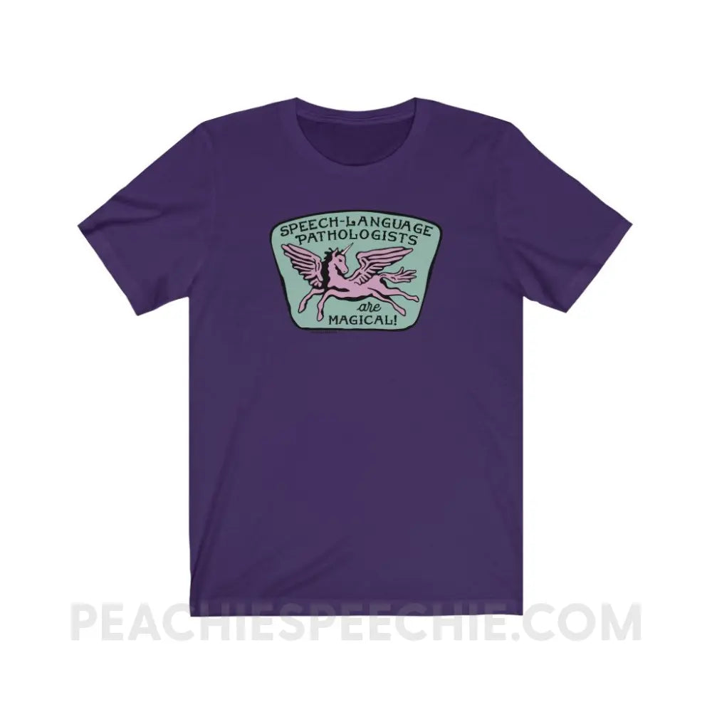 Speech-Language Pathologists Are Magical Premium Soft Tee - Team Purple / S - T-Shirt peachiespeechie.com
