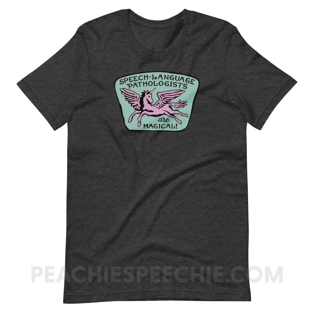 Speech-Language Pathologists Are Magical Premium Soft Tee - Dark Grey Heather / S - T-Shirt peachiespeechie.com