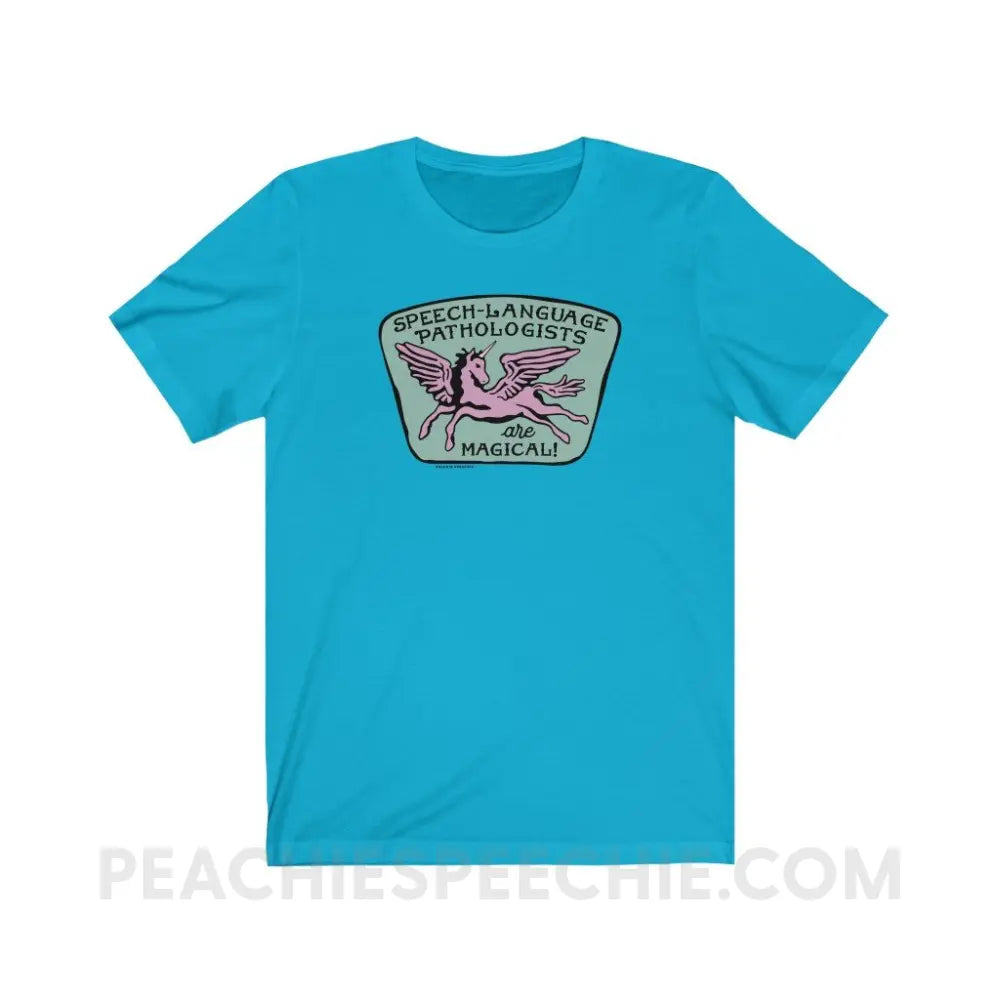 Speech-Language Pathologists Are Magical Premium Soft Tee - Turquoise / S - T-Shirt peachiespeechie.com