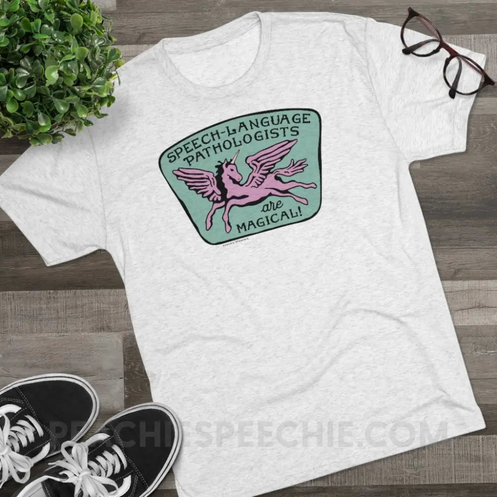 Speech-Language Pathologists Are Magical Vintage Tri-Blend - T-Shirt peachiespeechie.com