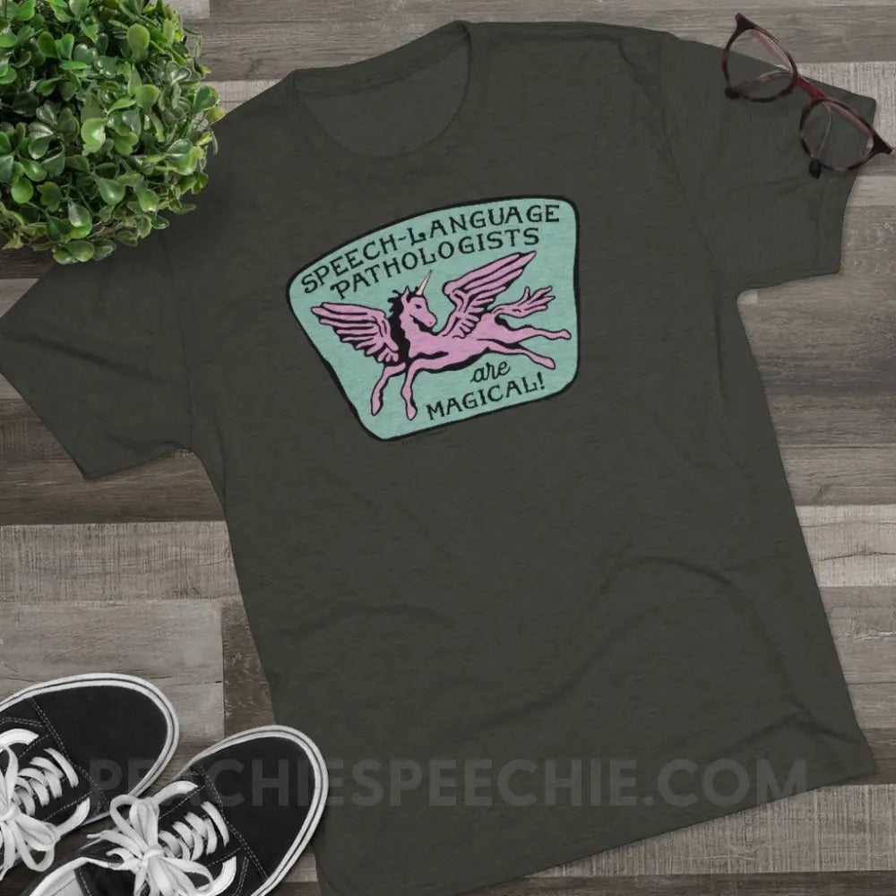 Speech-Language Pathologists Are Magical Vintage Tri-Blend - T-Shirt peachiespeechie.com