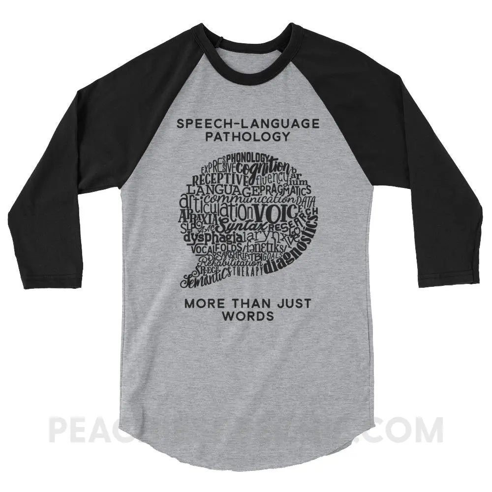 Speech-Language Pathology | More Than Words Baseball Tee - Heather Grey/Black / XS T-Shirts & Tops peachiespeechie.com