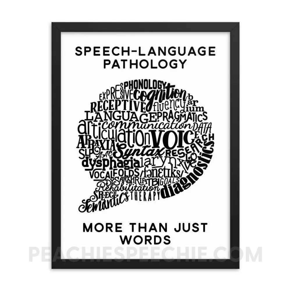 Speech-Language Pathology | More Than Words Framed Poster - 18×24 - Posters | peachiespeechie.com