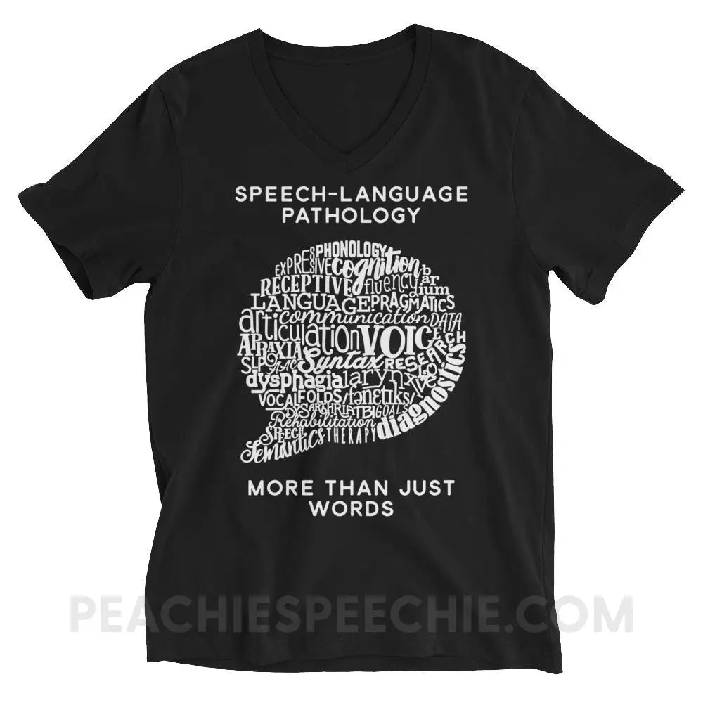 Speech-Language Pathology | More Than Words Soft V-Neck - XS - T-Shirts & Tops | peachiespeechie.com