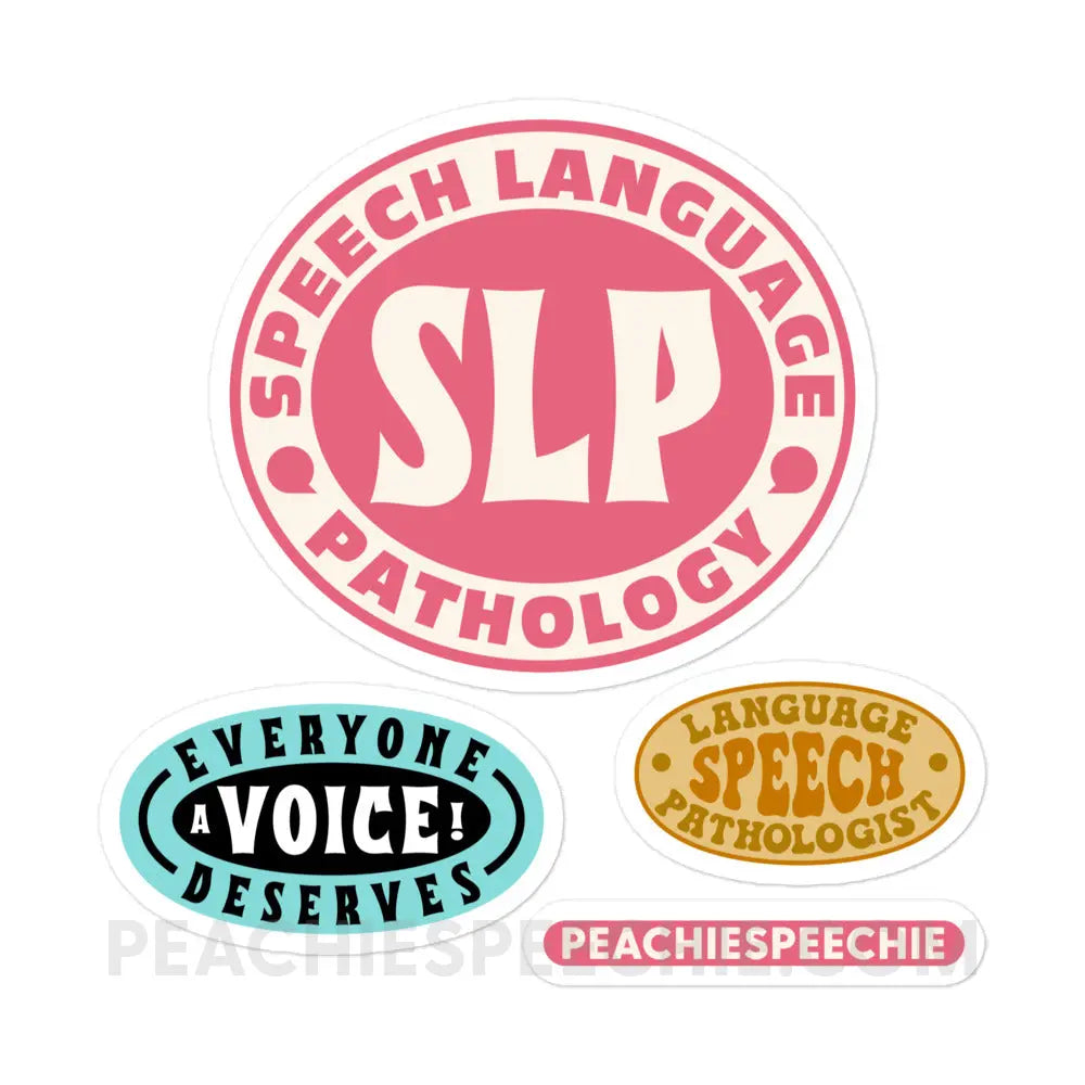 SLP Oval Stickers - peachiespeechie.com