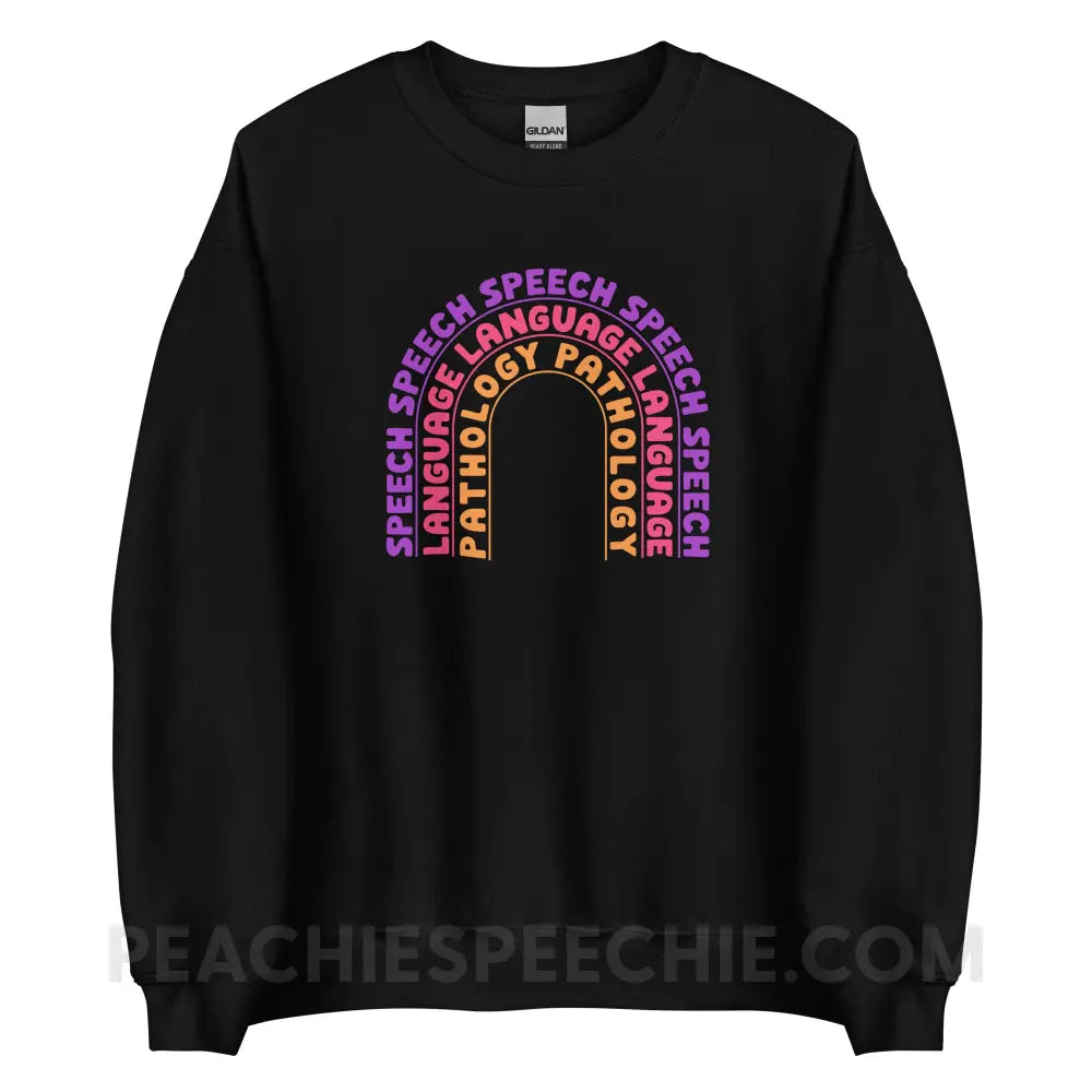 Speech Language Pathology Rainbow Classic Sweatshirt - Black / S - peachiespeechie.com