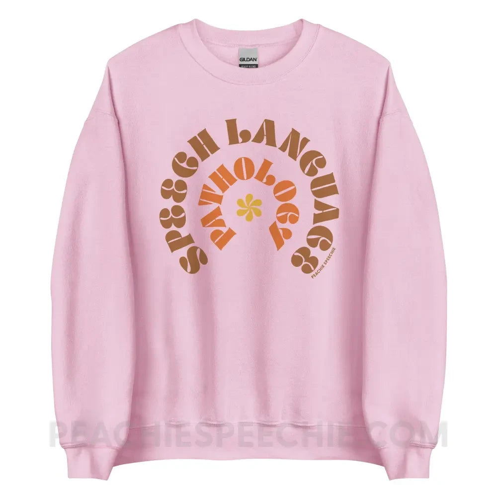 Speech Language Pathology Retro Flower Classic Sweatshirt - Light Pink / S peachiespeechie.com